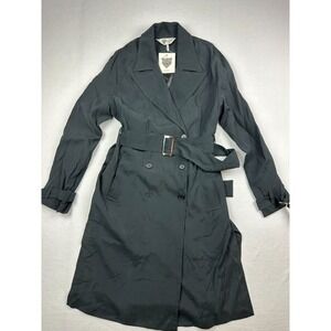 LITA By Ciara Busines Trench Coat Sz S Belted Womens Satin‎ Black NWT $398